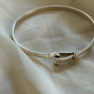 Vintage Tiffany & Co. Sterling Silver and 18k gold hook and eye Bangle Bracelet